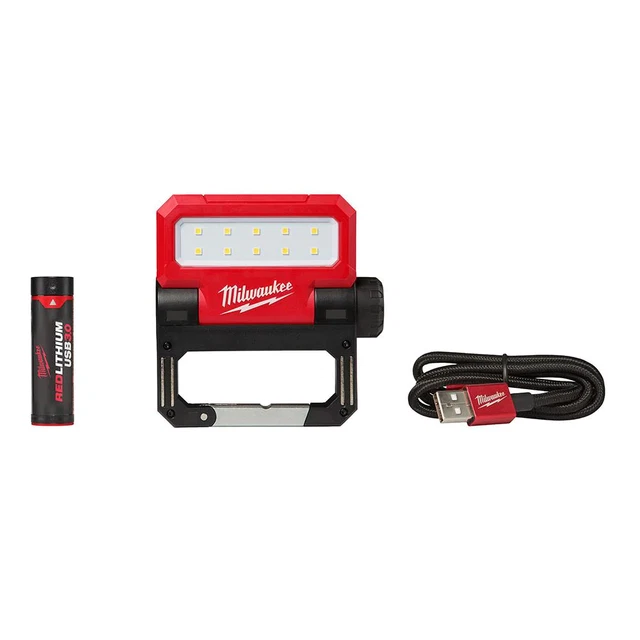 Luz de inundación giratoria plegable recargable Milwaukee 550 LM LED REDLITHIUM USB