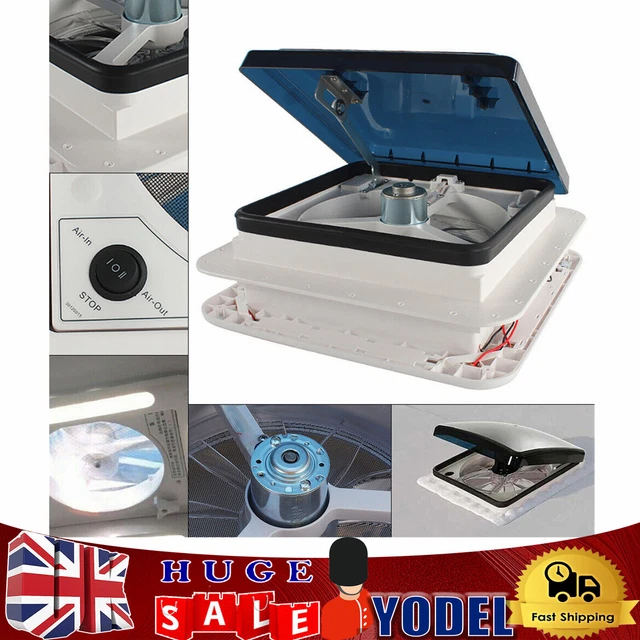 ROOF VENT FAN Camper Van Motorhome RV Caravan Skylight Vent w/ LED