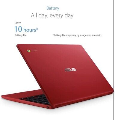 ASUS C223N Intel Celeron N3350 4 GBRAM 32GB Chromebook Rosso eccellente grado A