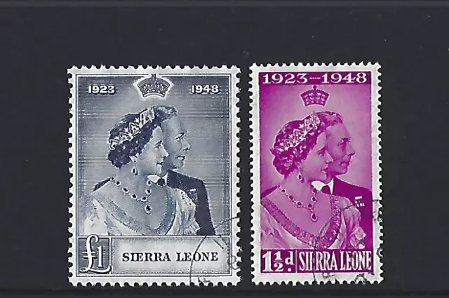 Sierra Leone 1948 Silver Wedding Pair Very Fine Used