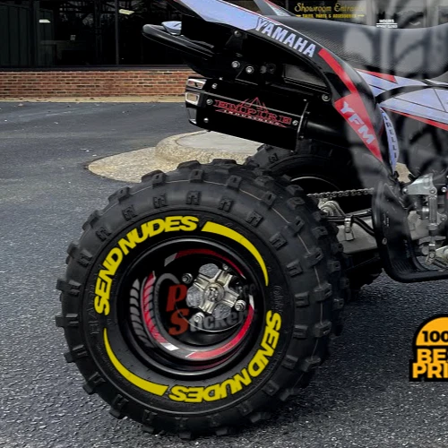 8 Sets Of "SEND NUDES" Tire Lettering Stickers - White 1.06 Inch Decals For 14-22 Inch Tires