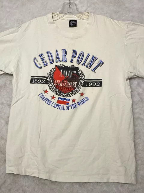 SHERRYS BEST CEDAR Pointe Roller Coaster 90s T-Shirt Mens Large White ...