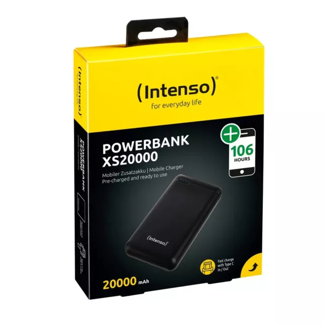 Intenso Powerbank XS20000 schwarz mobiler Zusatzakku externes Ladegerät