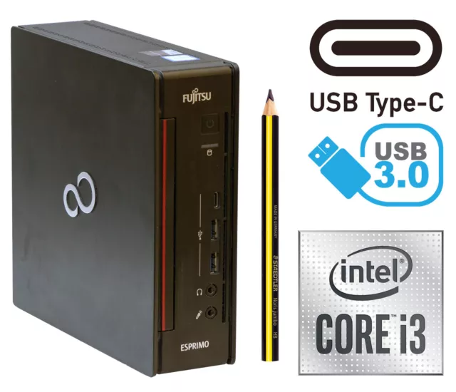 Mini Computer Q957 Intel CPU i3-7100T 8GB DDR4 128GB WITH 2 GB USB3.0 Usb-C V640