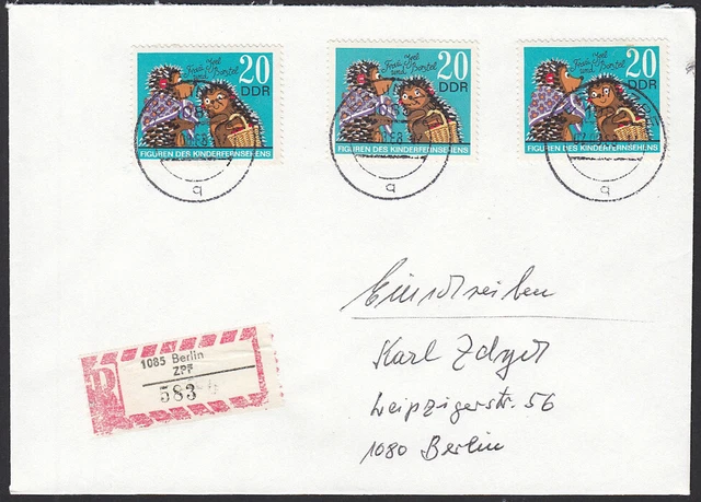 DDR Nr. 1810 MeF (aus Klbg. 1807-1812) auf Brief Einschreiben Berlin