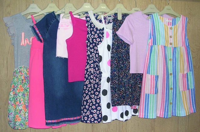 NEXT MATALAN F&F etc Girls Summer Bundle Tops Dress Shorts Skirt Age 6-7 122cm