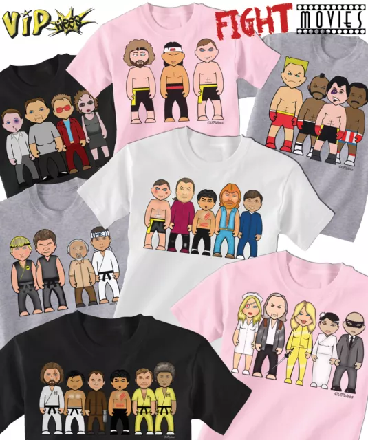 T-shirt organica VIPwees bambini combattimento film caricature ispirate design scegli