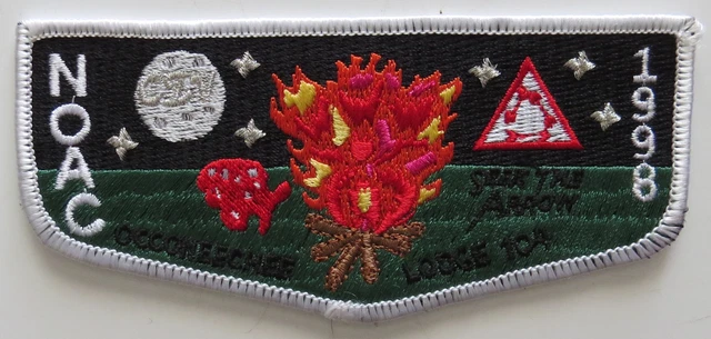 Occoneechee Lodge 104 Occoneechee Council NC 1998 NOAC Flap White Bdr (E8422)