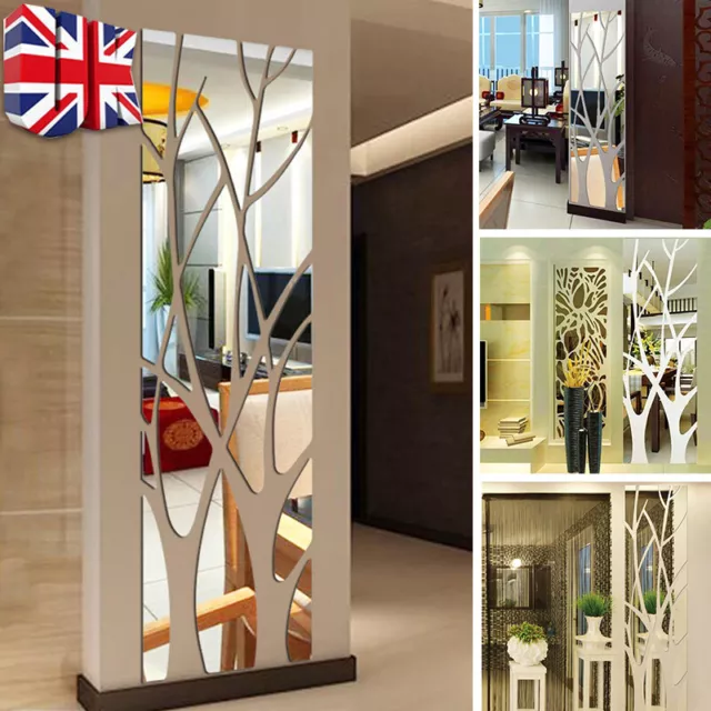 3D Tree Mirror Wall Sticker Removable DIY Art Decal Home Decor Mural Acrylic T