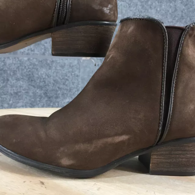 Steve Madden Boots Womens 6.5M Nytroo Casual Side Zip Ankle Bootie Brown Leather 3