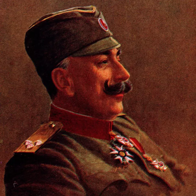 Vintage 1910s WWI Serbian War Minister Colonel Terzich Postcard Serbia Terzitch