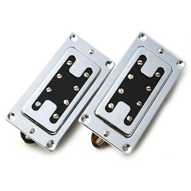 4 String Bass Guitar Pickups Humbucker Set Bridge Neck Double Coil Pickup Chrome