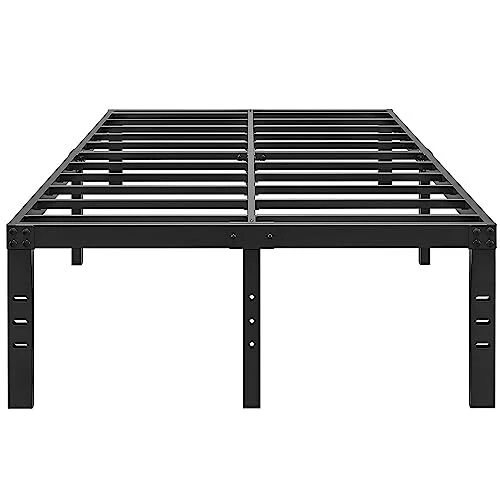 METAL SIZE BED Frame Black Basic Steel Slats Platform, Easy Full 18