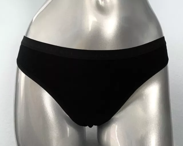 Victoria's Secret 100% Cotton Bikini Panty in Black Snowflake Logo