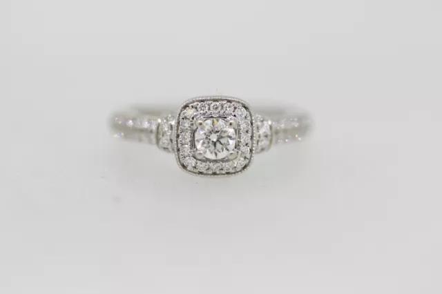 Vera Wang Love Collection 14k White Gold Diamond Engagement Ring Size 7