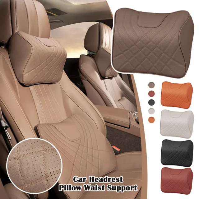 PU Leather Car Seat Headrest Pillow Memory Foam Neck Pillow Head Rest Support