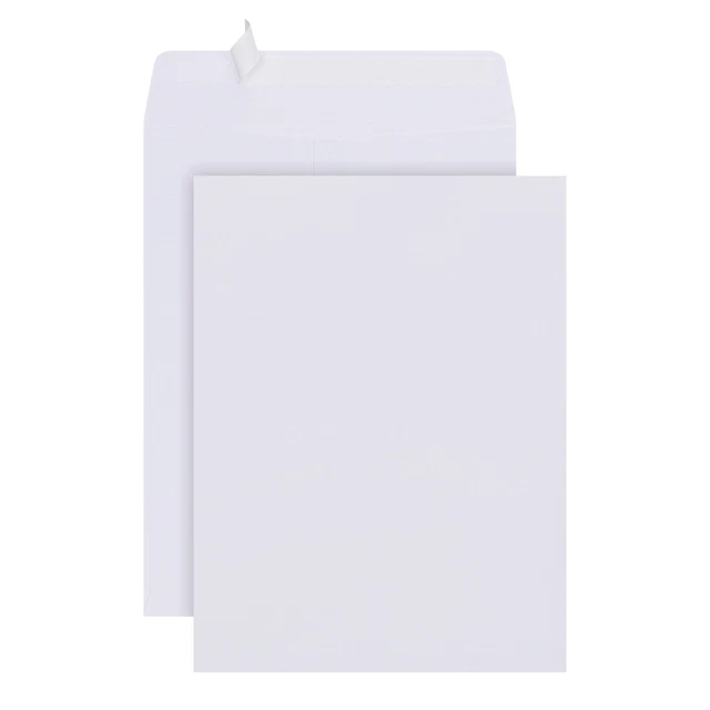 Office Depot Brand Clean Seal Catalog Envelopes, 9" x 12", White, Box Of 125