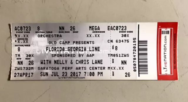 FLORIDA GEORGIA LINE - 7/23/2017 Saratoga Performing Arts Center - Saratoga, NY