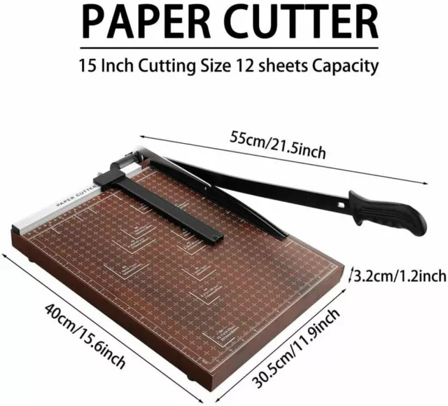 Heavy Duty Paper Cutter,A4 Paper Trimmer Photo Page Guillotine Craft 12 Sheets-