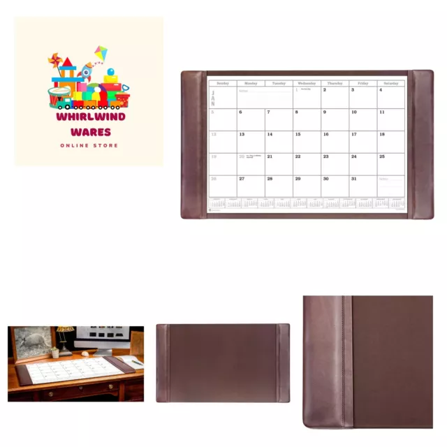 Leather Desk Calendar pad, 34 x 20, Chocolate Brown