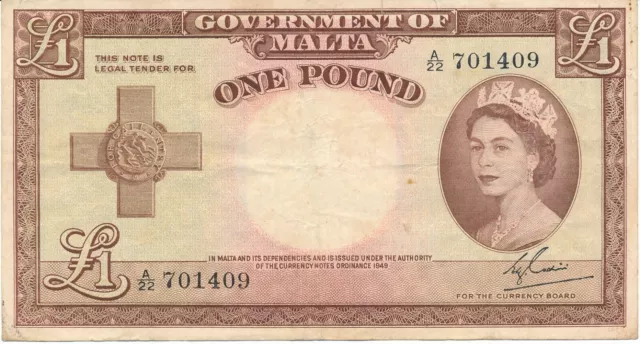 The Government of Malta 1 Pound P24a