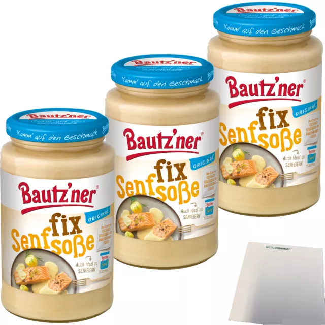 Bautz´ner Senfsoße schnell und lecker 3er Pack 3x400ml Glas usy Block