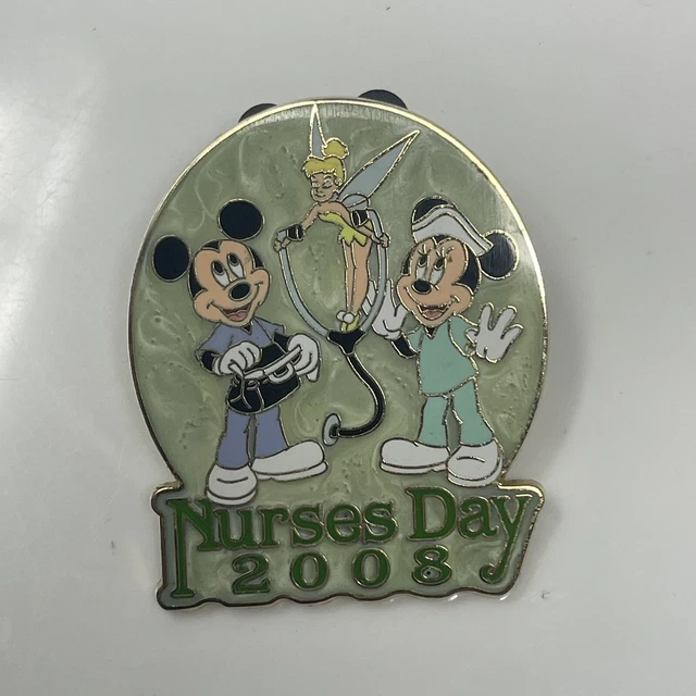 DISNEY NURSES DAY Limited Edition Pin 2008 Mickey & Minnie Tinkerbell