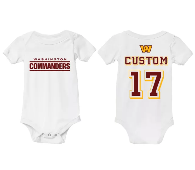 Personalized Baby Washington Commanders Bodysuit Newborn Infant Gift Baby Shower