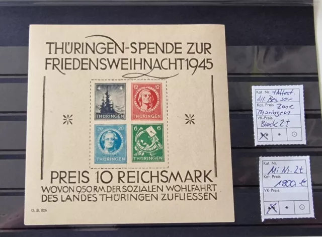 SBZ Block 2 t Thüringen OPD Erfurt postfrisch MNH FA Zierer Michel 1800€ Top