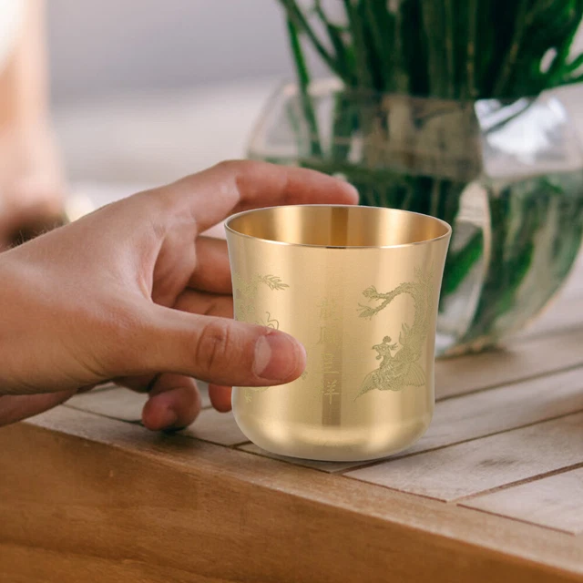 Tazza da tè vintage intagliata retrò rame tazza da vino antica tazza da tè acqua versatile