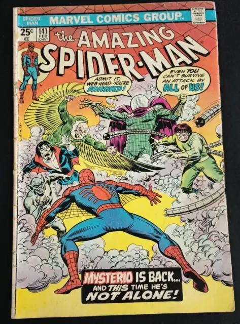 Marvel The Amazing Spider-Man #141 1975 1st app of 2nd Mysterio Romita cover