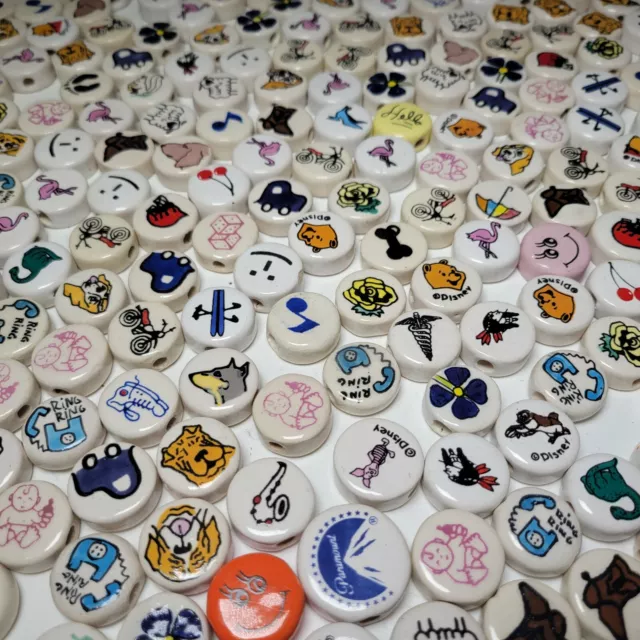 Vintage Mixed Designs Animated Ceramic Beads - DIY Necklace Bracelet - 25 pcs