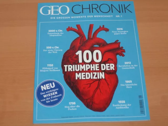 GEO CHRONIK "100 TRIUMPHE DER MEDIZIN" Nr. 1 aus 2017 NEUWERTIG!