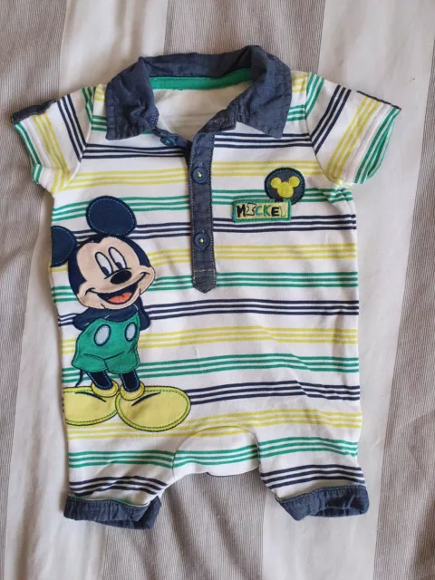 Disney Baby at George: Beautiful Mickey Romper Outfit  - First Size - 9lb 4.1kg