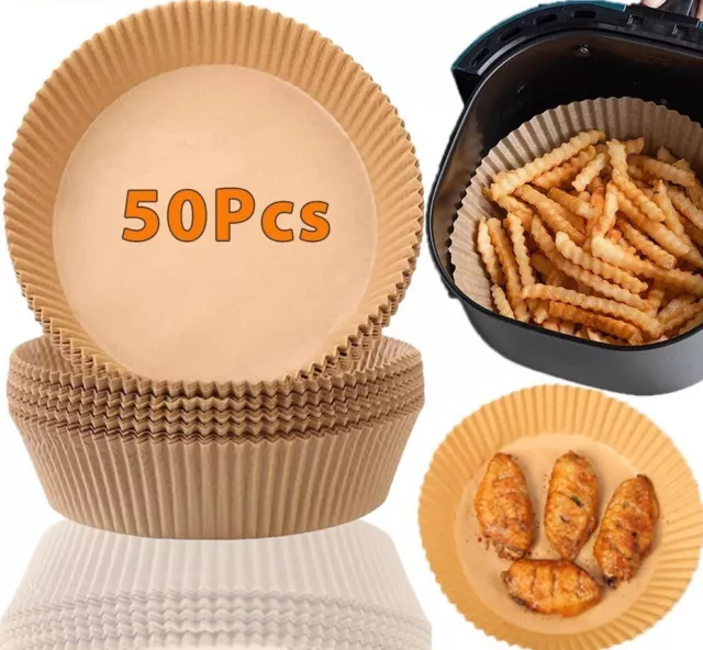 Air Fryer Disposable Non-Stick Paper 50pcs Liner Parchment Round Baking Liners