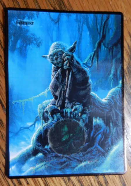 Magic the Gathering Basic Land Mtg Altered Art Star Wars Yoda Forest