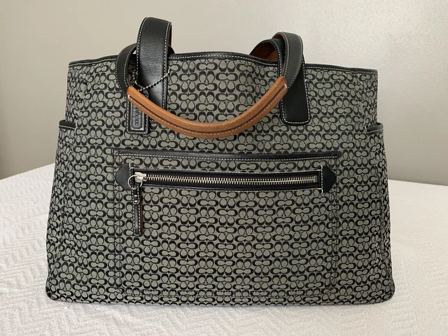 Coach Signature Canvas/Leather Tote Bag Diaper Weekend Travel