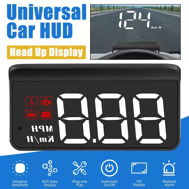 Car Universal Head Up Display Speed Warning Alarm Digital HUD GPS Speedometer