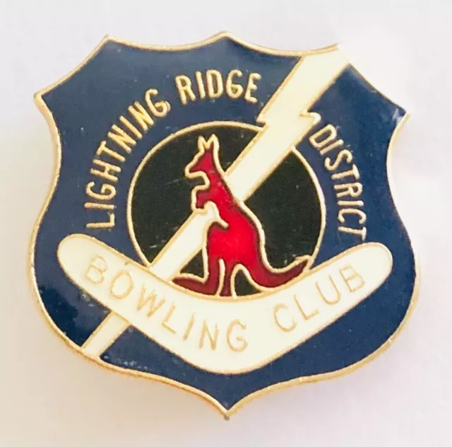 Lightning Ridge District Bowling Club Badge Pin Rare Vintage (K10)