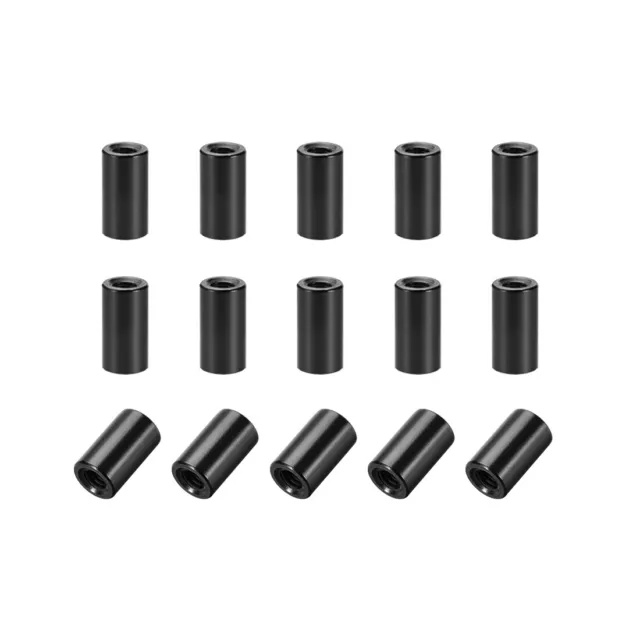 15ud M3x10mm Redondo Aluminio Separador Columna Espaciador Hembra Negro para DIY