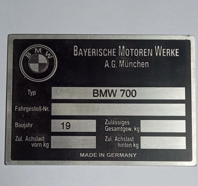 Plaque Signalétique Aluminium Peugeot 103 BV-D - Pour Cyclomoteur, Pièce Tuning Neuve