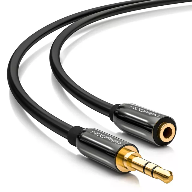 deleyCON PREMIUM HQ Stereo Audio Klinken Kabel / 3,5mm Stecker zu Buchse [1,5m]
