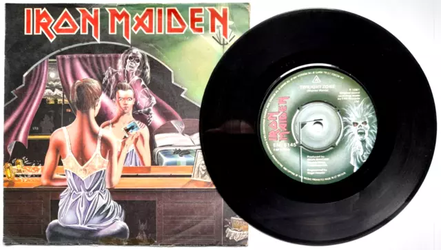 EX IRON MAIDEN 1981 Twilight Zone / Wrathchild 7" VINYL 45 (EMI 5145)