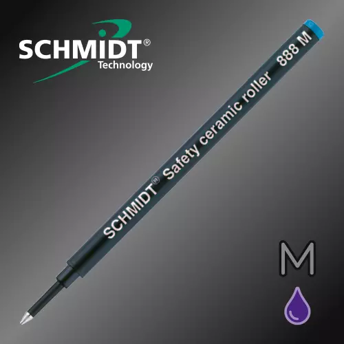 SCHMIDT® 888M Medium Violet Purple Rollerball Euro-Format Refills x 1 AU Stock