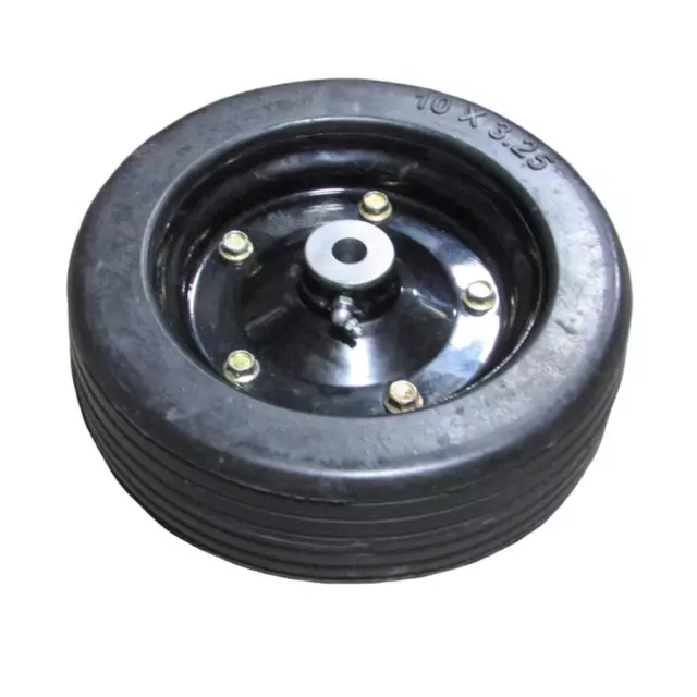 10" x 3.25" Finish Mower Wheel Solid Molded Tire W/ Bushings - Fits 5/8" Axle