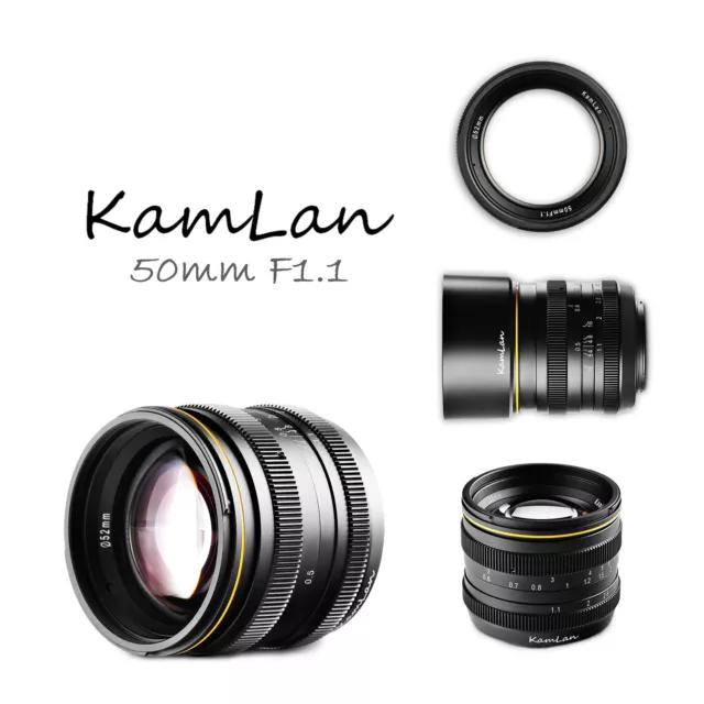 Kamlan F1.1 50mm APS-C Large Aperture Manual Focus Lens For Fuji FX Mount Camera