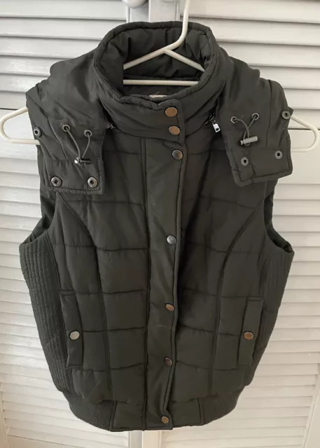 Witchery Hooded Puffer Vest Size 8