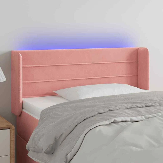 Vidaxl Testiera a LED Rosa 83x16x78/88 cm in Velluto