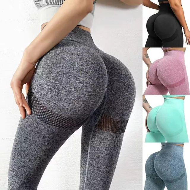 UK Women's Anti-Cellulite Yoga Pants Push Up Tik Tok Leggings Bum Butt Lift  Gym