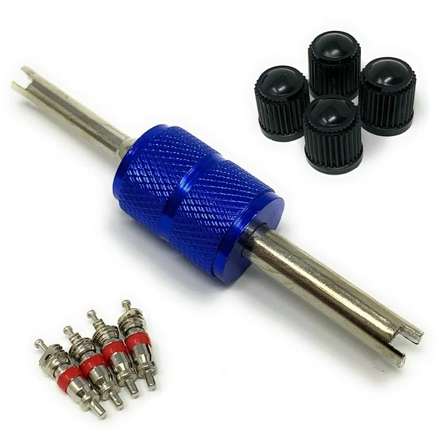 9PCS / Set Soupape Coeur Kit Outil Extraction Bouchon de Valve & Embouts